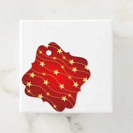 Star Adorned Ruby Red Pattern Geschenkanhänger (Beispiel)