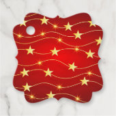 Star Adorned Ruby Red Pattern Geschenkanhänger (Vorderseite)