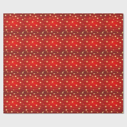 Star Adorned Ruby Red Pattern Geschenkpapier (Flach)