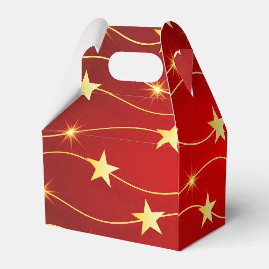 Star Adorned Ruby Red Pattern Geschenkschachtel (Rückseite)
