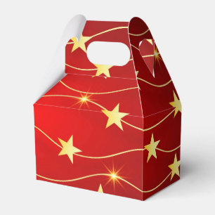 Star Adorned Ruby Red Pattern Geschenkschachtel