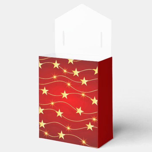 Star Adorned Ruby Red Pattern Geschenkschachtel (Geöffnet)