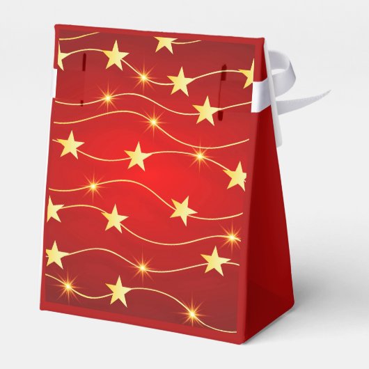 Star Adorned Ruby Red Pattern Geschenkschachtel (Rückseite)