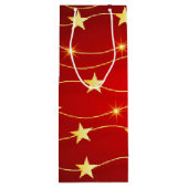 Star Adorned Ruby Red Pattern Geschenktüte Für Weinflaschen (Rückseite)
