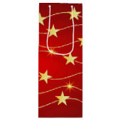 Star Adorned Ruby Red Pattern Geschenktüte Für Weinflaschen (Vorderseite)