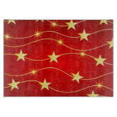Star Adorned Ruby Red Pattern Glass Schneidebrett (Vorderseite)