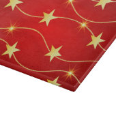 Star Adorned Ruby Red Pattern Glass Schneidebrett (Ecke)