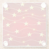 Star Adorned Ruby Red Pattern Glasuntersetzer (Rückseite)