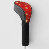 Star Adorned Ruby Red Pattern Golf Headcover (angewinkelt)