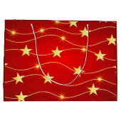 Star Adorned Ruby Red Pattern Große Geschenktüte (Rückseite)