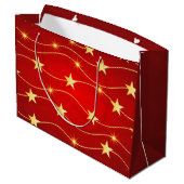 Star Adorned Ruby Red Pattern Große Geschenktüte (Rückseite Schrägansicht)