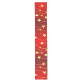 Star Adorned Ruby Red Pattern Großer Tischläufer (Vorderseite)