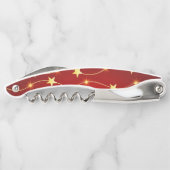 Star Adorned Ruby Red Pattern Kellnermesser (Rückseite)