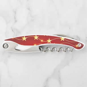 Star Adorned Ruby Red Pattern Kellnermesser
