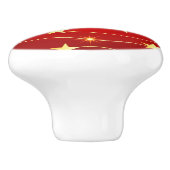 Star Adorned Ruby Red Pattern Keramikknauf (Seitenansicht)