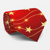 Star Adorned Ruby Red Pattern Krawatte (Gerollt)