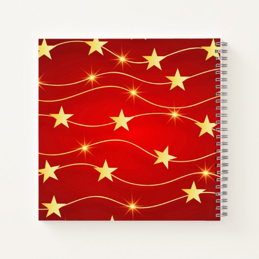 Star Adorned Ruby Red Pattern Notizblock (Rückseite)