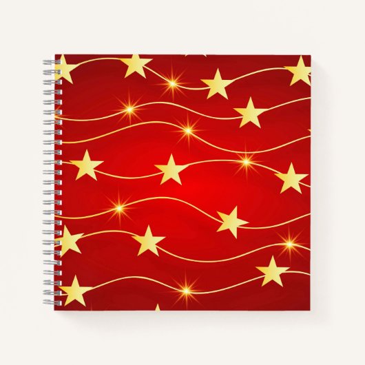 Star Adorned Ruby Red Pattern Notizblock (Vorderseite)