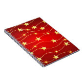 Star Adorned Ruby Red Pattern Notizblock (Rechte Seite)