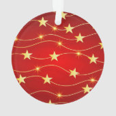 Star Adorned Ruby Red Pattern Ornament (Rückseite)