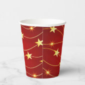 Star Adorned Ruby Red Pattern Pappbecher (Rechts)