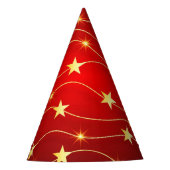 Star Adorned Ruby Red Pattern Partyhütchen (Vorderseite)