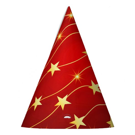 Star Adorned Ruby Red Pattern Partyhütchen (Links)
