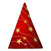 Star Adorned Ruby Red Pattern Partyhütchen (Rechts)