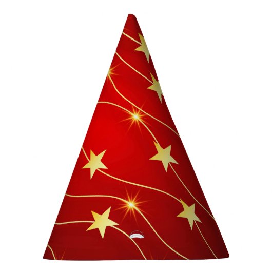 Star Adorned Ruby Red Pattern Partyhütchen (Rechts)