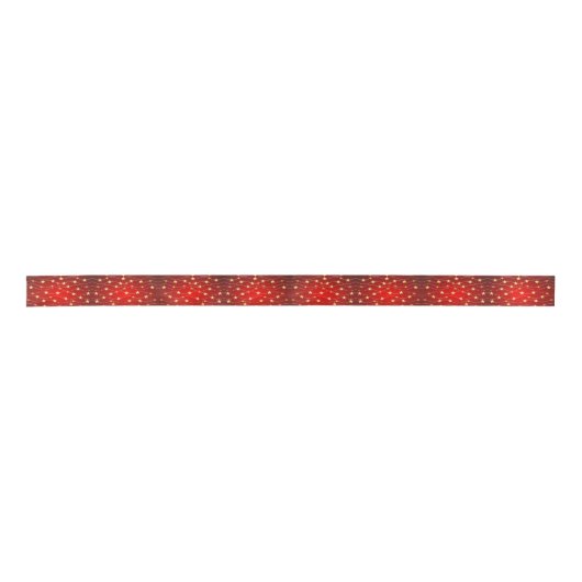 Star Adorned Ruby Red Pattern Satinband (Vorderseite)