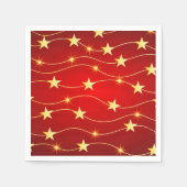 Star Adorned Ruby Red Pattern Serviette (Vorderseite)