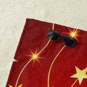Star Adorned Ruby Red Pattern Strandtuch (Beispiel)