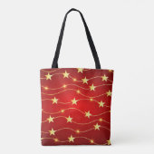 Star Adorned Ruby Red Pattern Tasche (Rückseite)