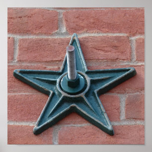 Star Anchor auf Brick Wall Square Crop Poster