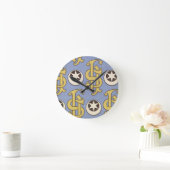 Star and Clef ecclesiastical wallpaper design Runde Wanduhr (Zuhause)