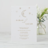 Star and Moon Celestial Photo Wedding Invitation Einladung (Stehend Vorderseite)