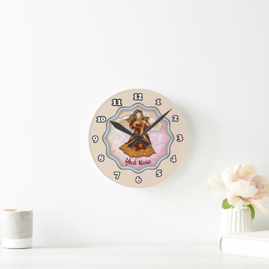 Star Angel Clock Runde Wanduhr (Zuhause)