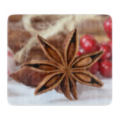 Star Anise Holiday Glass Cutting Board Schneidebrett (Vorderseite)