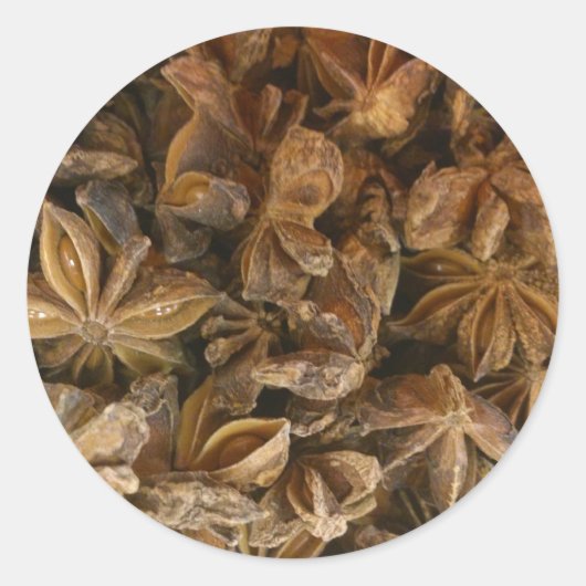 Star Anise Runder Aufkleber (Vorderseite)