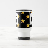 Star Any Monogram Initial Yellow Black Minimalisti Reisebecher (Mittel)