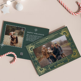 Star Art Deco Foto Happy Holiday Forest Folien Feiertagskarte