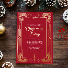 Star Art Deco Weihnachtsfeiertag Folieneinladung