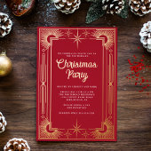 Star Art Deco Weihnachtsfeiertag Folieneinladung