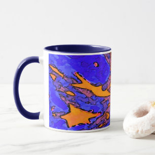 Star Art Tasse mit Navy Blue Handy und Inside