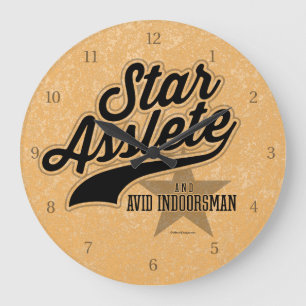 Star Asslete (Avid Indoorsman) Große Wanduhr