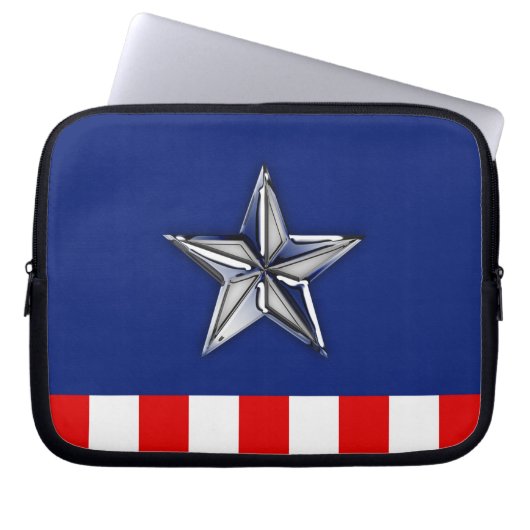 Star auf festliche Patriotische Farben Laptopschutzhülle (Vorderseite)