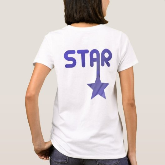STAR Back Print T - Shirt Trend Abstrakt Lavendel