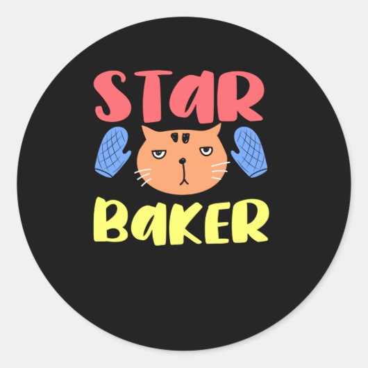 Star Baker Cats Katzenbacken Bake Runder Aufkleber (Vorderseite)