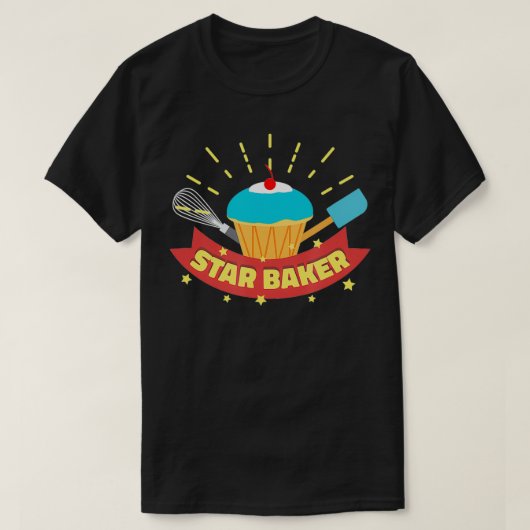 Star Baker I Funny Baking Cupcake Muffin T-Shirt (Design vorne)