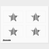 STAR BAR CODE Stellar Barcode Muster Design Rechteckiger Aufkleber (Blatt)